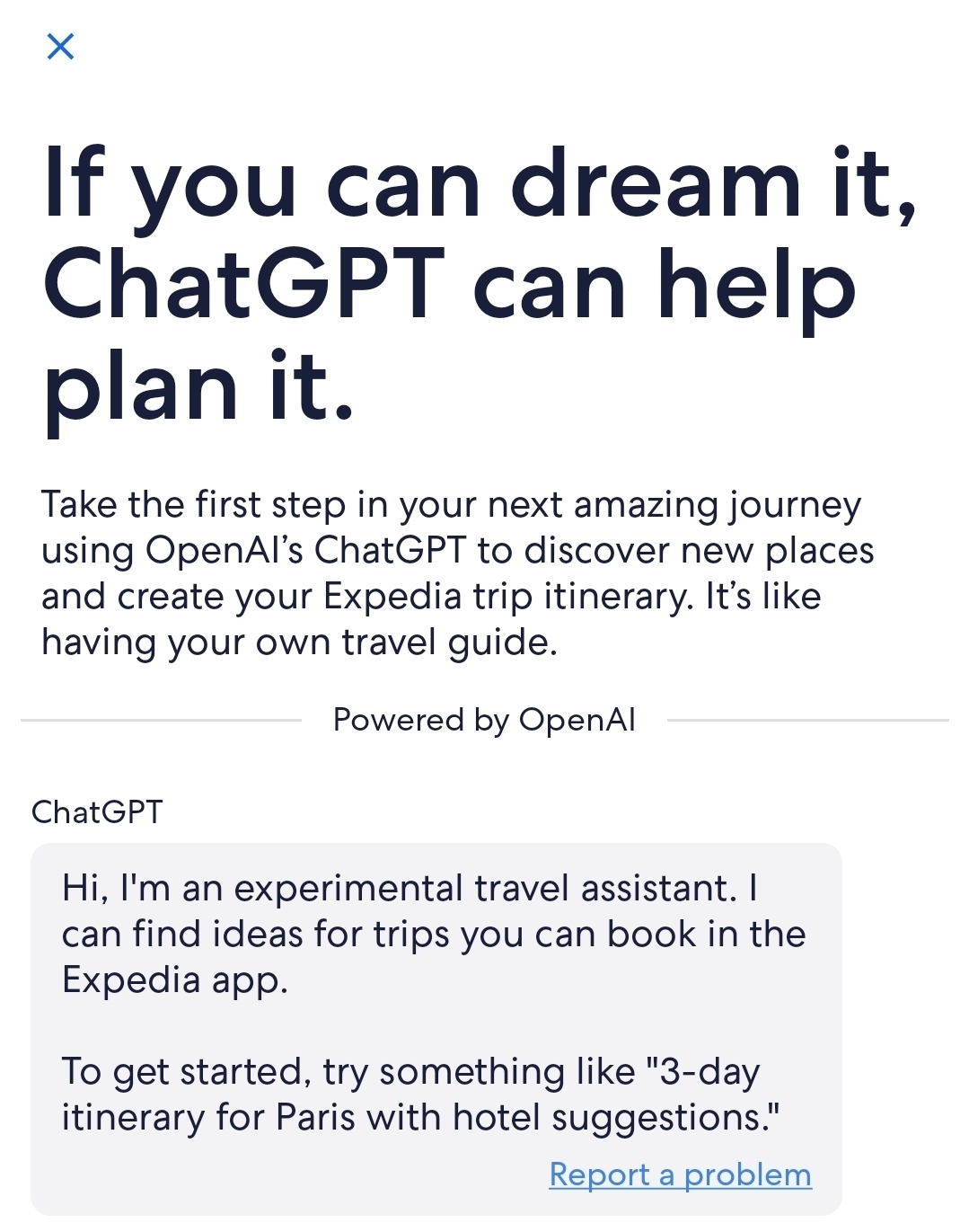 Expedia GPT Screenshot image