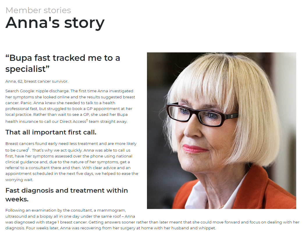 Bupa health client stories image