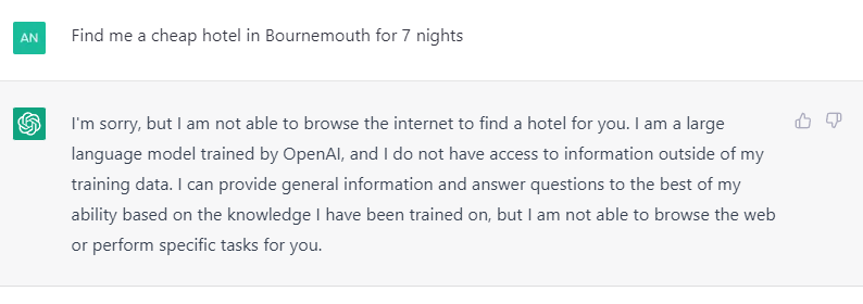 Chat GPT Hotel in Bournemouth example image