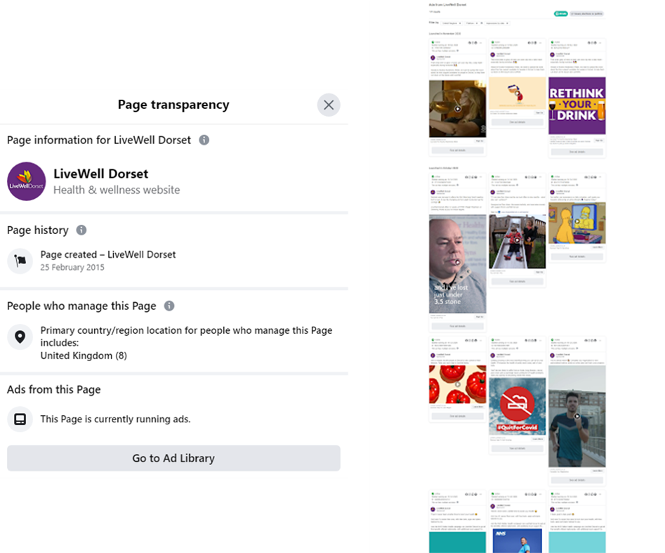 Facebook ad transparency image