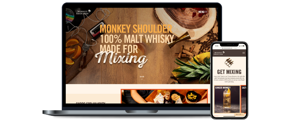 Monkey Shoulder new site launch image