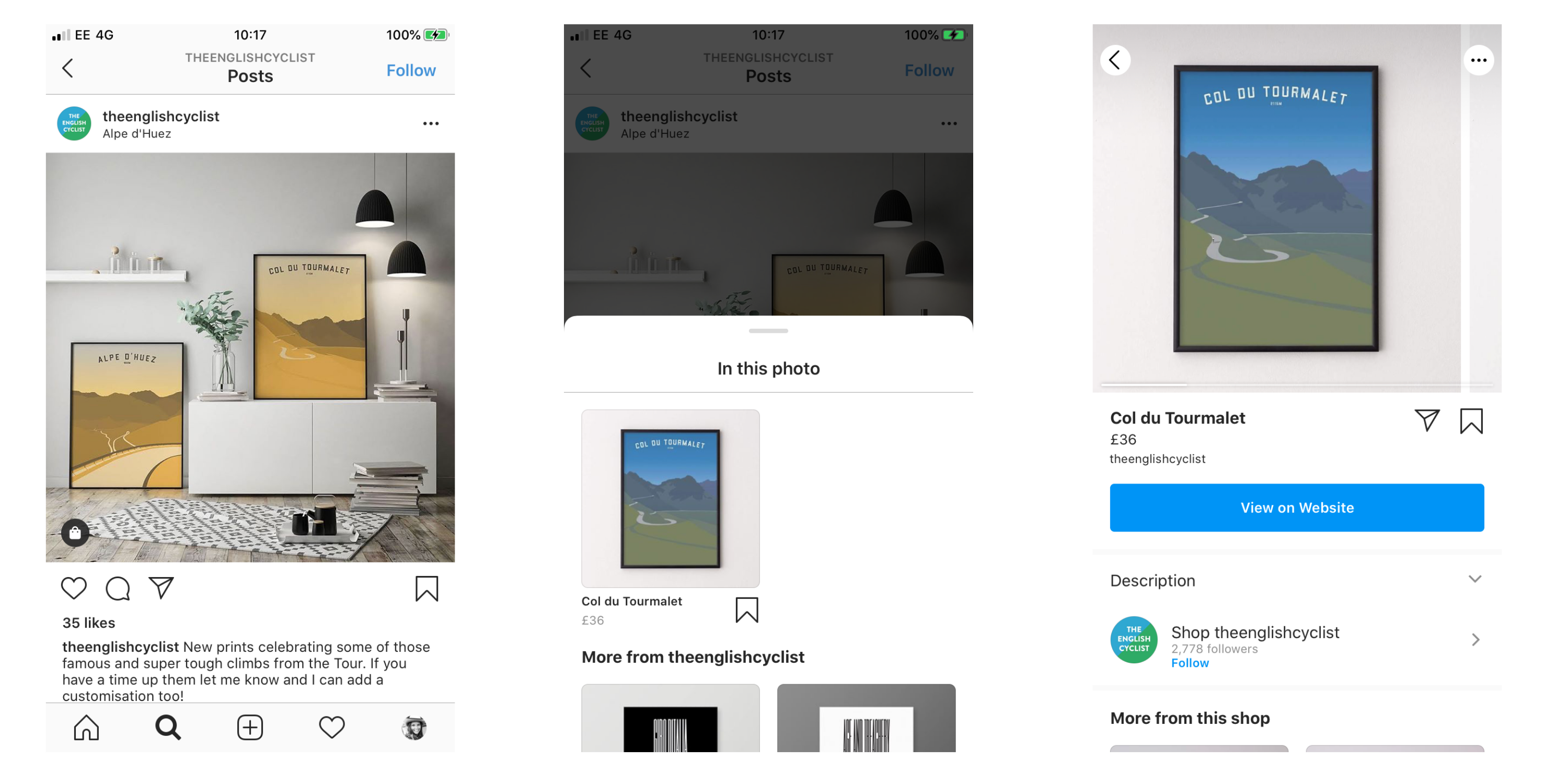 Social ecommerce instagram example image