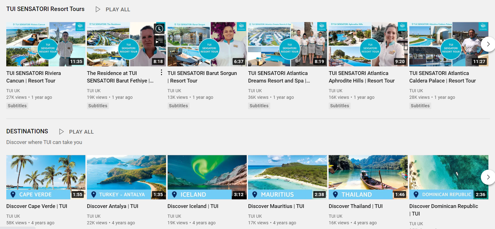 Tui travel agency youtube image